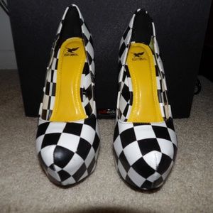 Shiekh Black/White Checker Women's Stiletto Heel